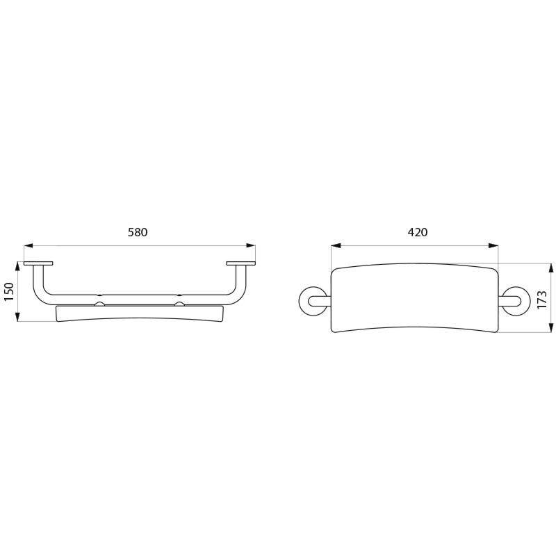 Delabie Rückenlehne Komfort für WC,Gestell Edst. sat.