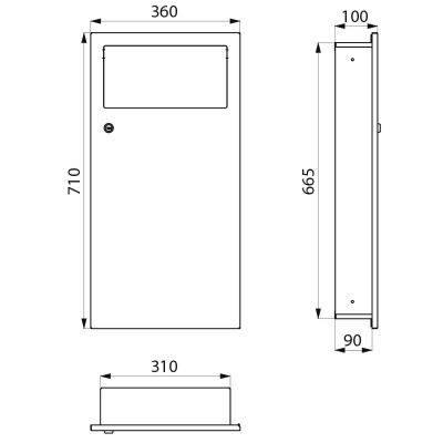 Delabie Abfallbehälter UP PUSH 18l Edst. 1.4301 sat (ex-0013320000)