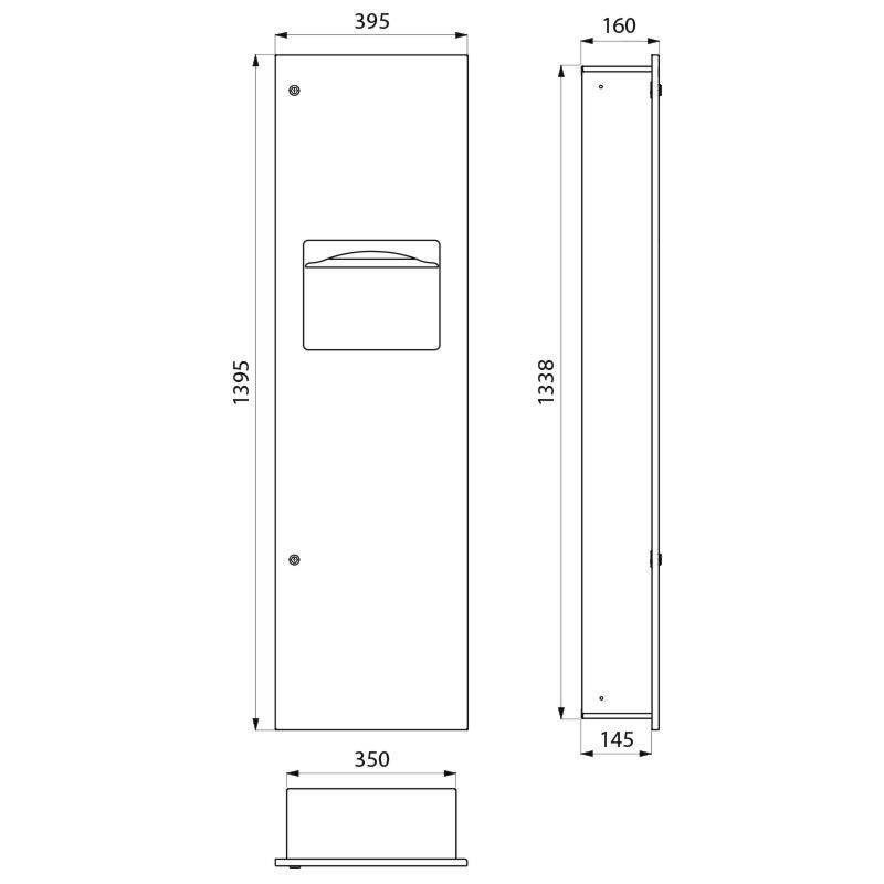 Delabie Papierhandtuchsp.-Abfallbehält.-Kombi UP 30l (ex-2015101324)