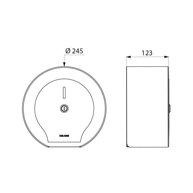 Delabie WC-Papierhalter f. Rolle 200m Edst. 1.4301 pulverbesch. weiß