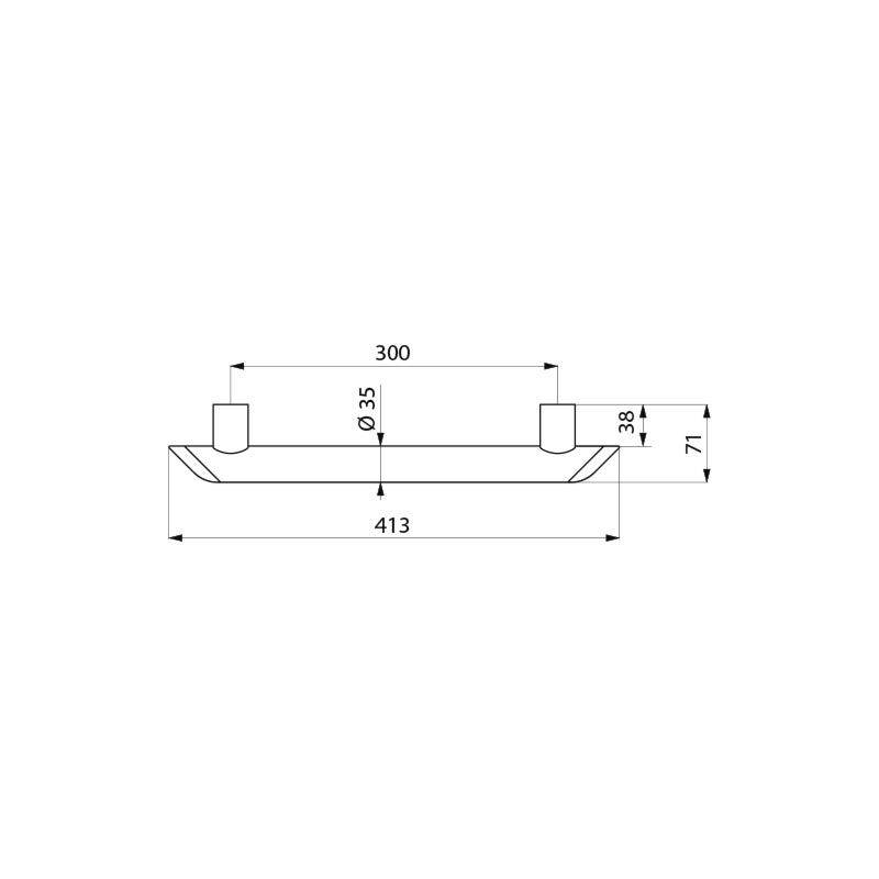 Delabie Poignée Be-Line D35 L.300 Aluminium anthracite