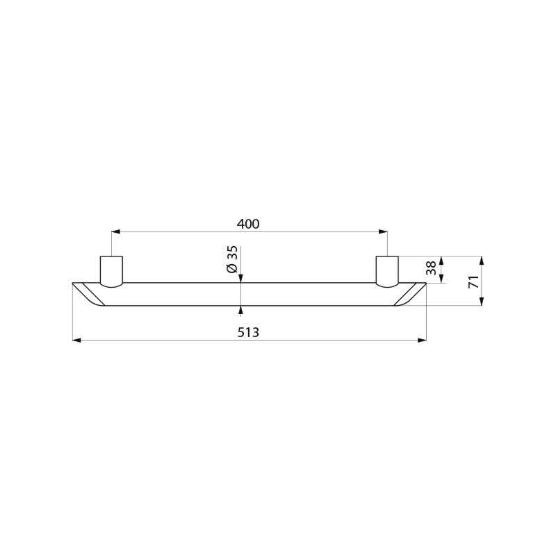 Poignée d'appui Delabie Be-Line D35 L.400 Aluminium noir mat
