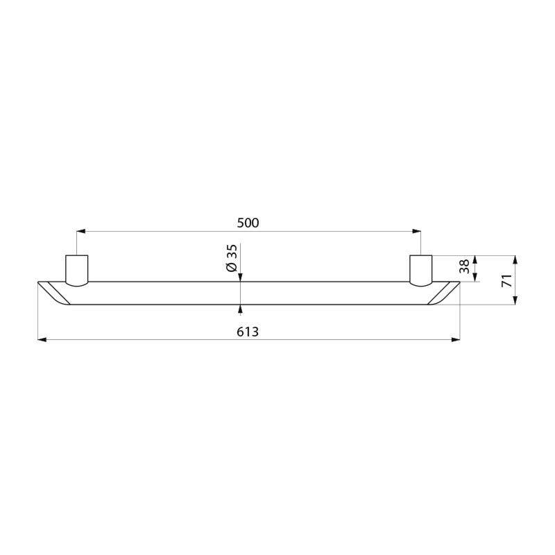 Delabie Haltegriff Be-Line D35 L.500 Aluminium matt schwarz