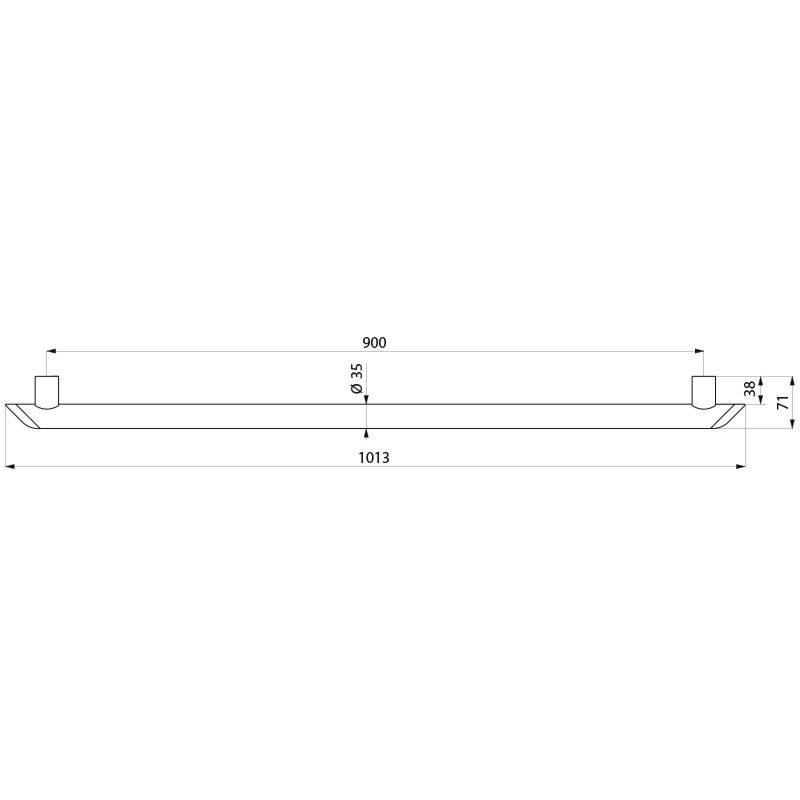 Delabie Haltegriff Be-Line D35 L.900 Aluminium weiß