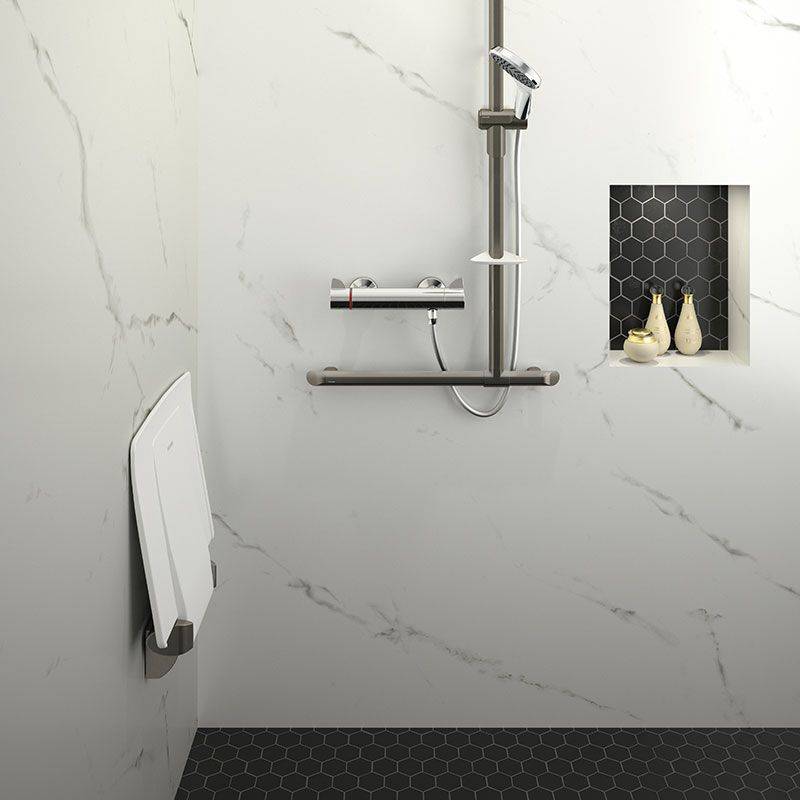 Delabie Handlauf T-Form Be-Line D35 H.1130x500 Aluminium anthrazit