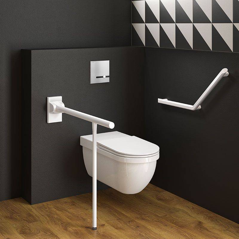 Delabie Stützklappgriff Be-Line mit Fuß D42 L.850 Alu weiß