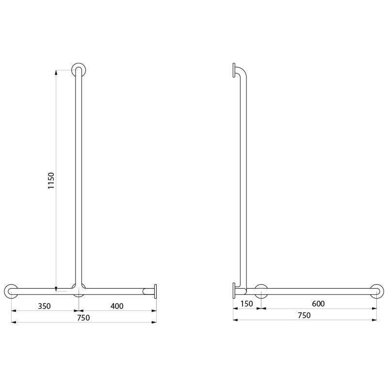 Delabie DUHA m. Br.H.Stg. verti. f. DU-Sitz D32mm Nylon weiß