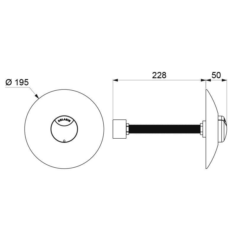 Delabie WC-DrSp. T.FLUX2 Zweimengensp.f.Inst.Sys T.FIX3 70-130mm 2/2