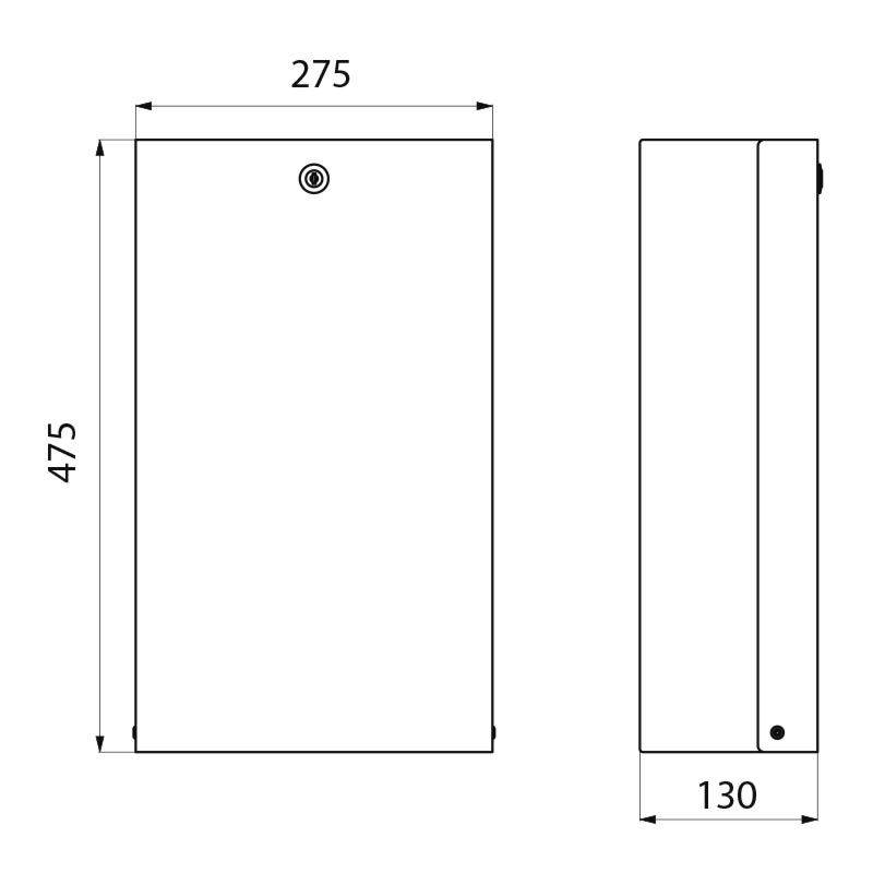 Delabie Abfallbehälter W.-Mont. f. Papier,Edst. hgl.pol.