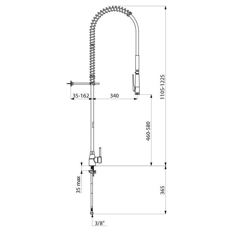 Delabie Geschirrspülbr. we m. Mischer + Handbr.433000,o.Auslaufvent.