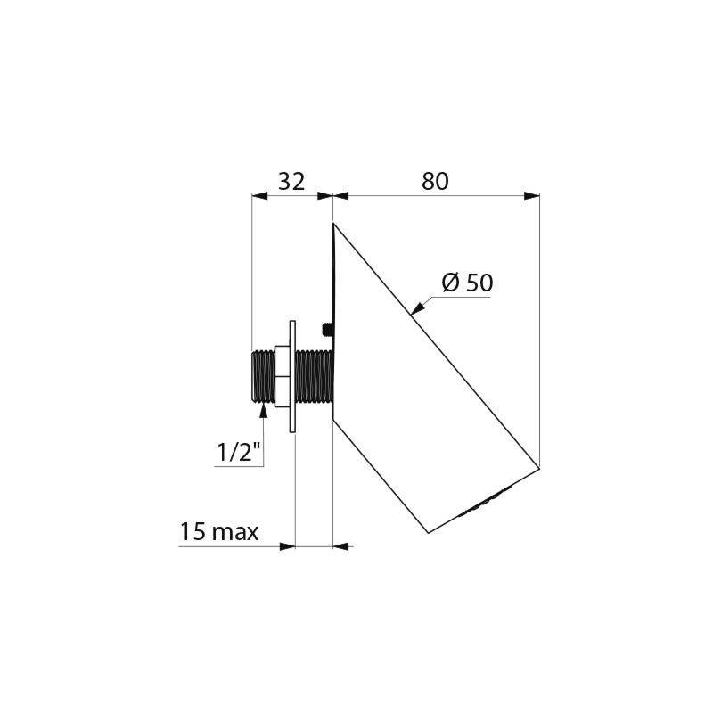 Delabie Tête de douche RAINY G1/2B pour panneau 1-15 mm