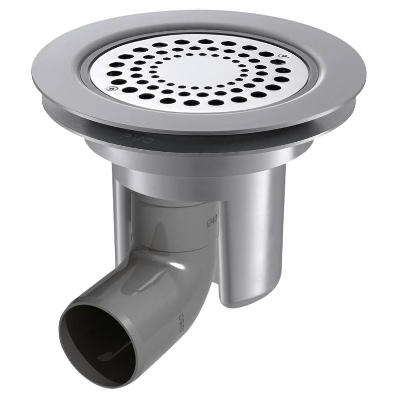 Delabie Ablauf für Weichboden, Sieb Edst. Ø114 Anschl-Bog. hori. Ø50mm