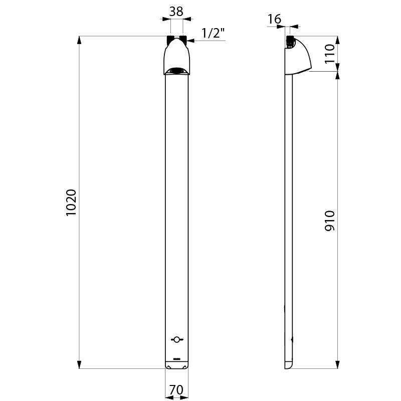 Delabie DU-Elem. SPORTING Therm. Alu Anschl.ob., G1/2B, 6V-Batterie
