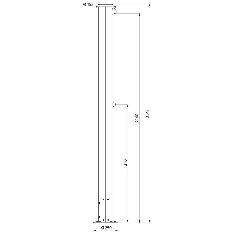 Delabie Standbrause für Außenbereich mit 1 Dusche