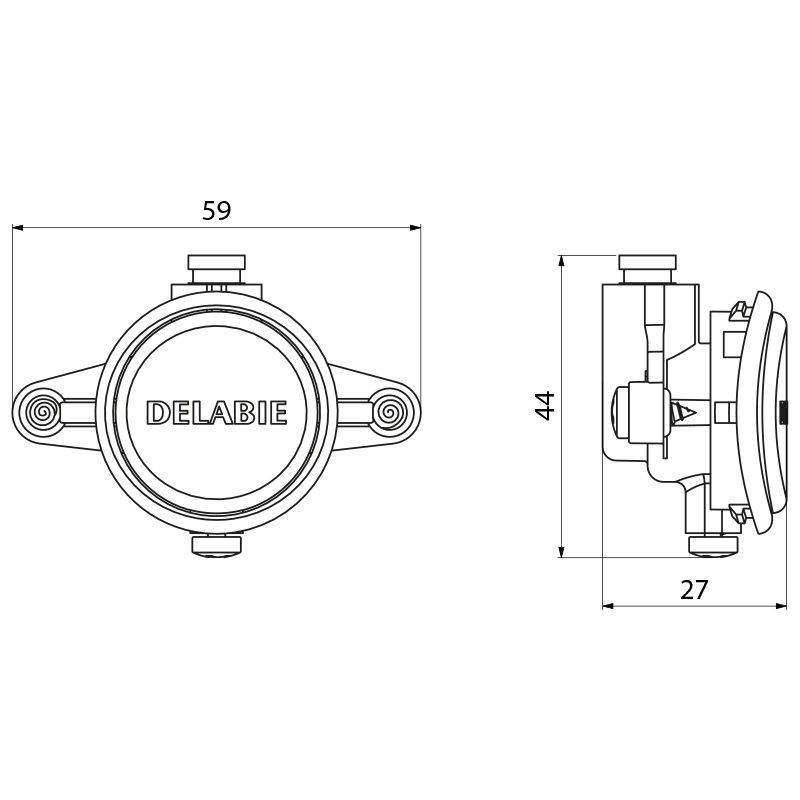 Delabie Betätigungsknopf mit Gehäuse für SPORTING 2