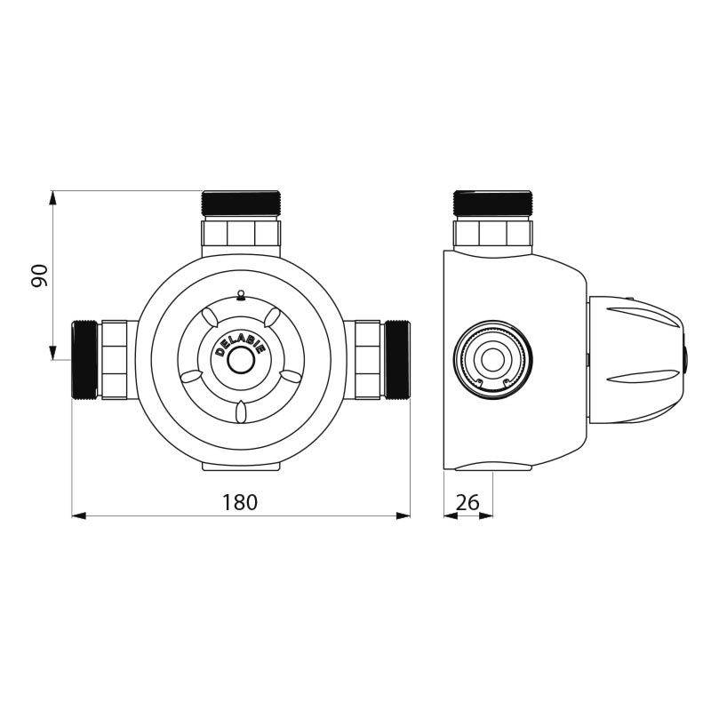 Delabie Gruppenthermostat PREMIX COMFORT 140 G11/4B 140 l/min