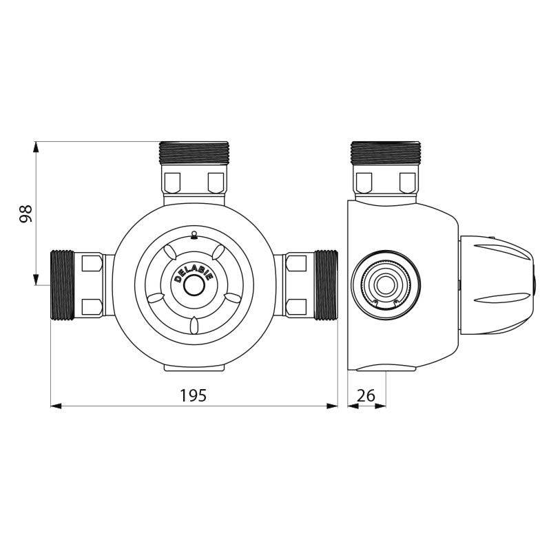Delabie Gruppenthermostat PREMIX COMFORT 190 G11/2B 190 l/min