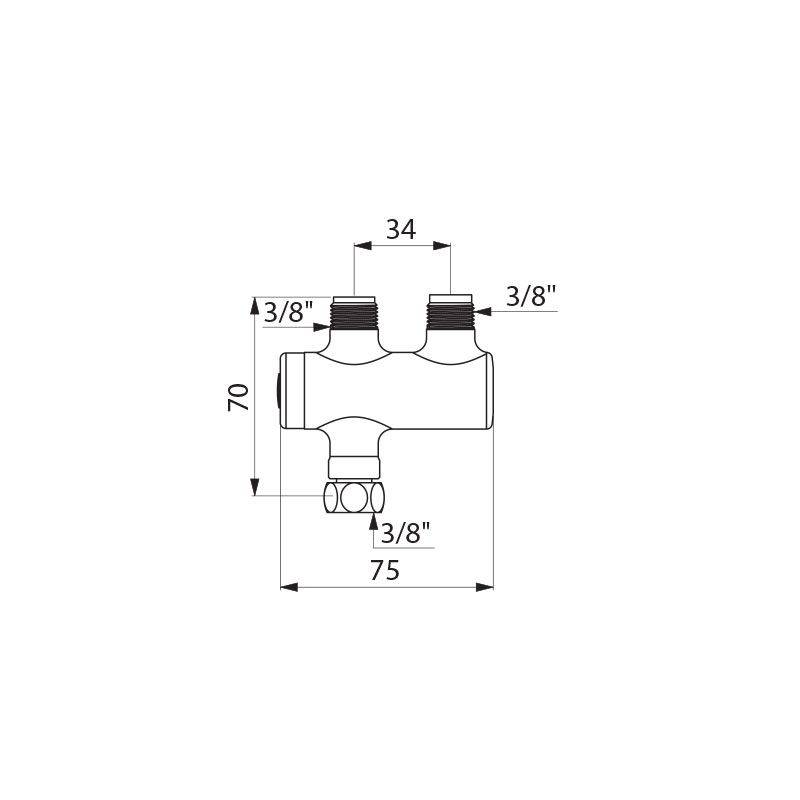 Thermostat sous-évier PREMIX NANO G3/8 Delabie, finition chromée