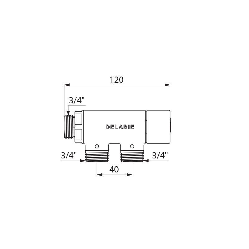 Delabie Therm.MBatt. PREMIX COMPACT G3/4B Version non chromée