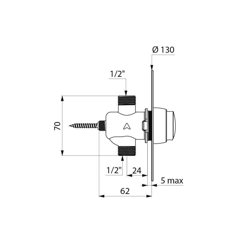 Dealbie DU-Selbstschl.Vent. TEMPOSOFT2 G1/2B UP 30Sek, m.Ros. D130mm