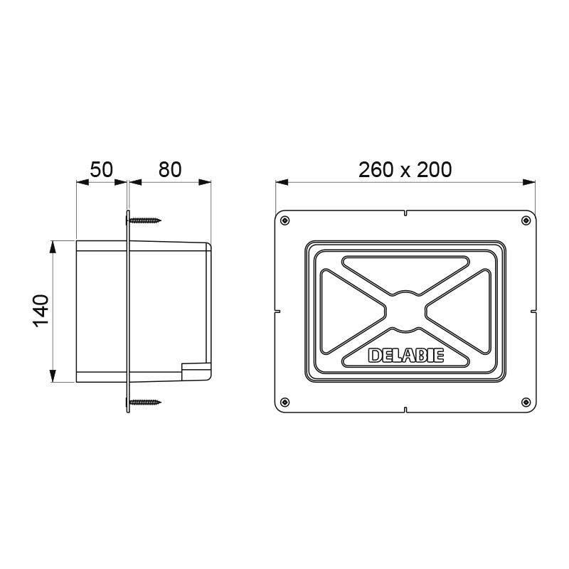 Delabie Rohbauset DU-Armaturen UP wasserdicht - Set 1/2