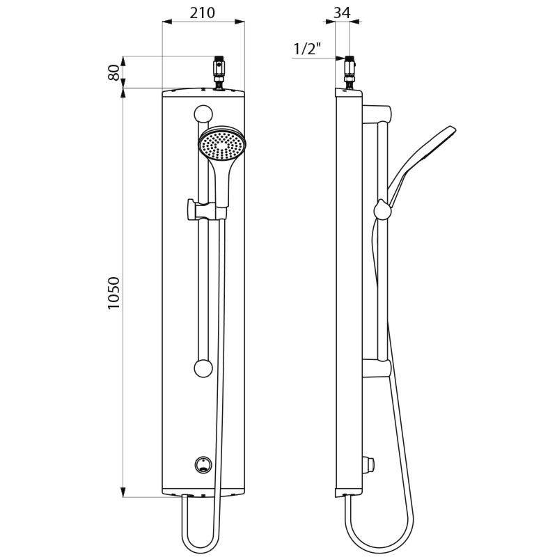 Delabie DU-Element TEMPOSOFT Ventil Alu Anschl. oben + Handbr. 30Sek