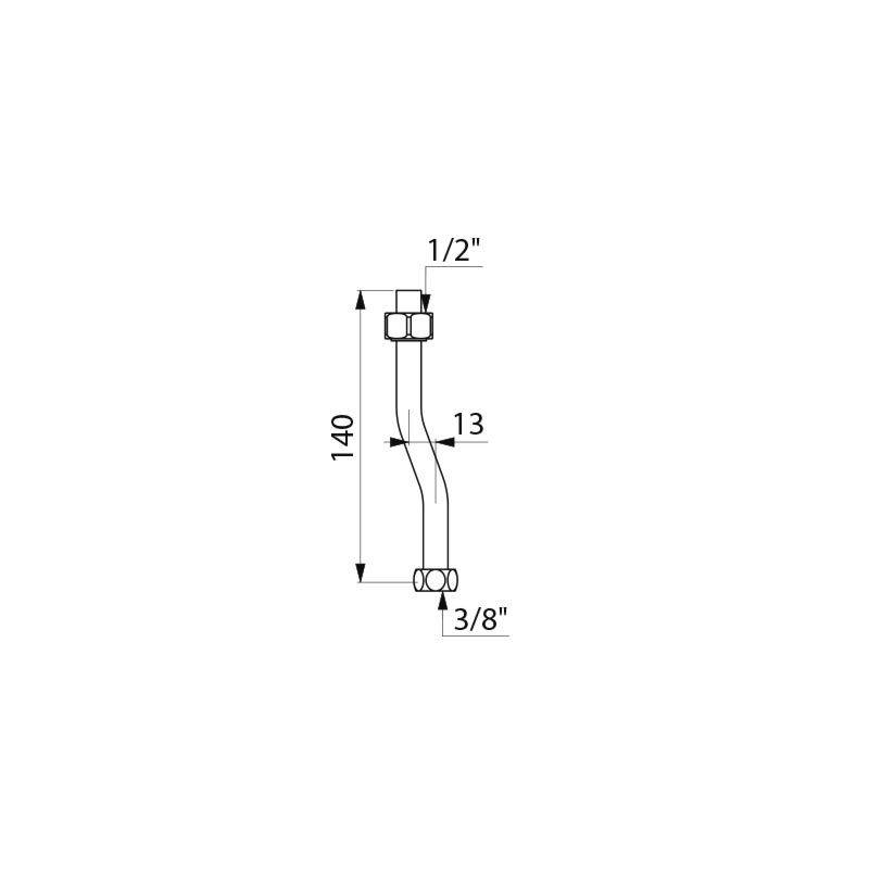 Delabie Spülrohr f. Urinal G1/2 G3/8 für IDEAL STANDARD / PORCHER AP