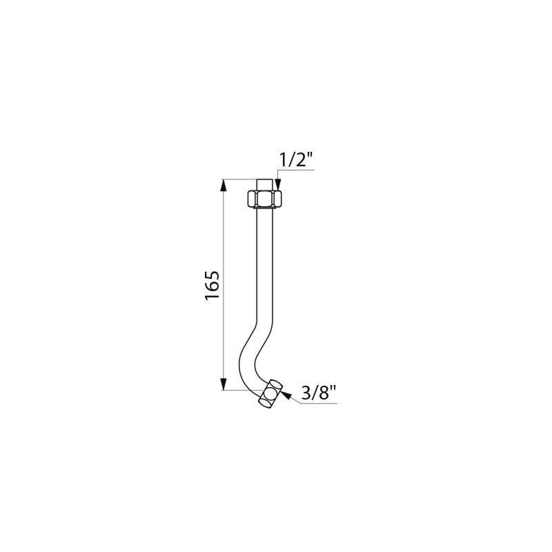 Delabie tube de chasse pour urinoir G1/2 G3/8 pour J.DELAFON COQUILLE 2-1519