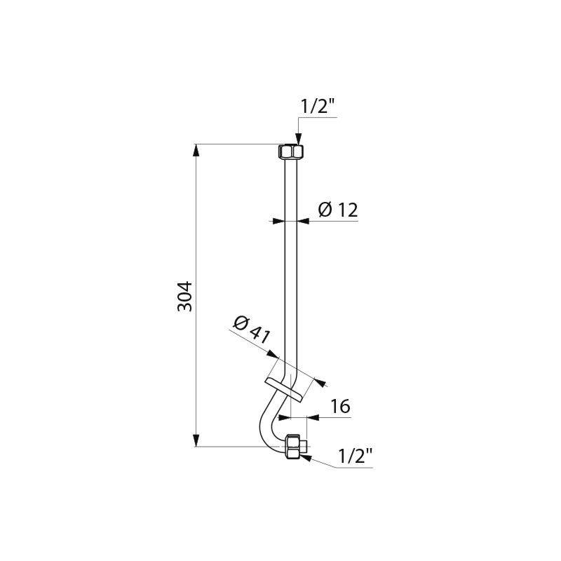 Delabie Spülrohr G1/2 für DELABIE Urinal DELTACERAM