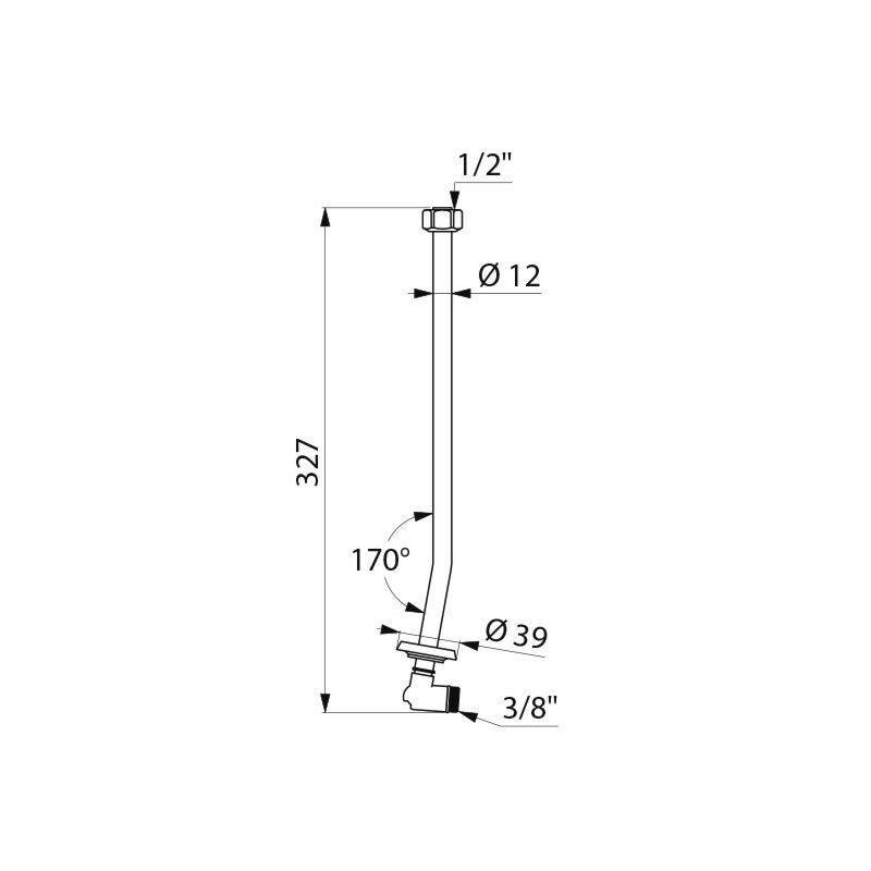 Delabie Spülrohr G1/2 TEMPOSTOP TEMPOSOFT 2 für FINO Urinal