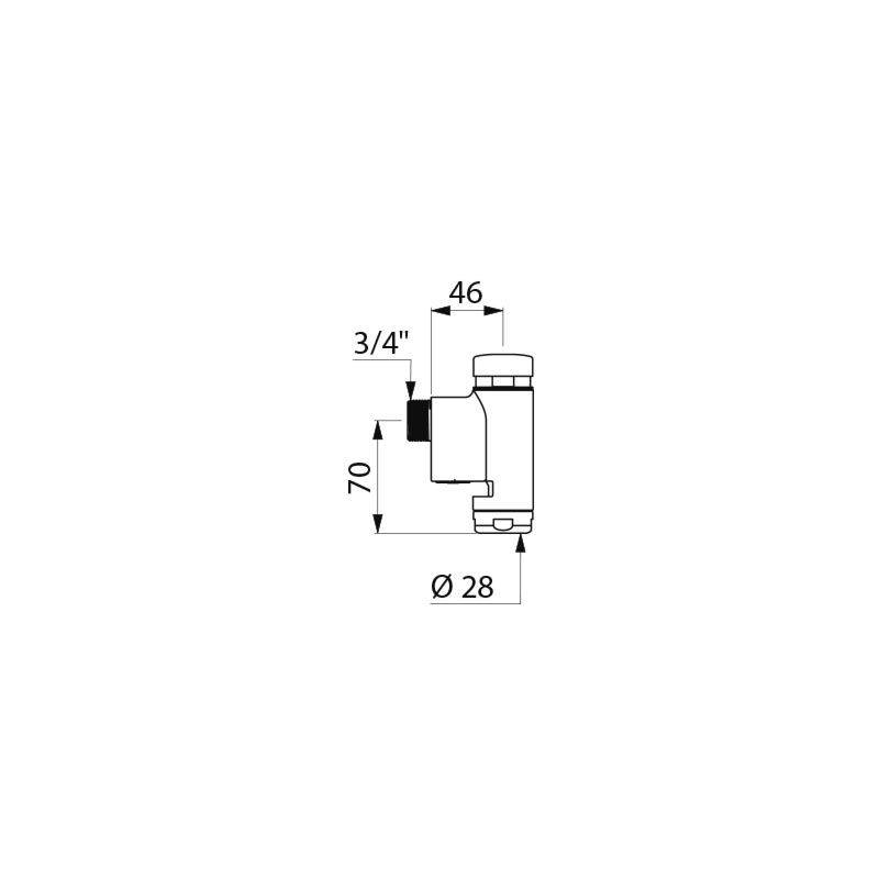 Delabie Druckspüler TEMPOFLUX WC G3/4B D28mm AP 7 Sek, mit Vorabsp.