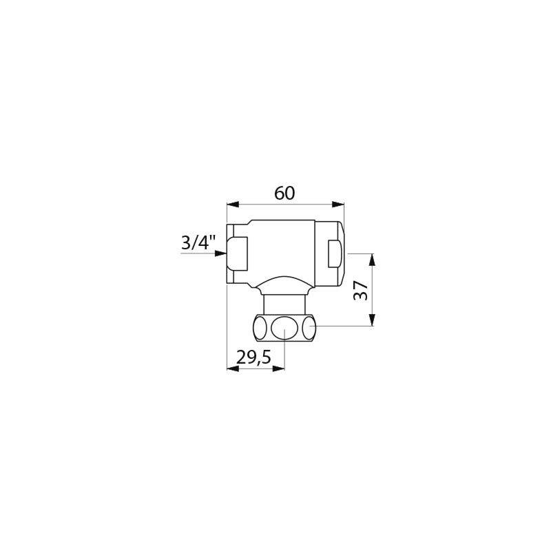 Delabie Eck-Vorabsperrung mit Durchflussregulierung G3/4 verchromt