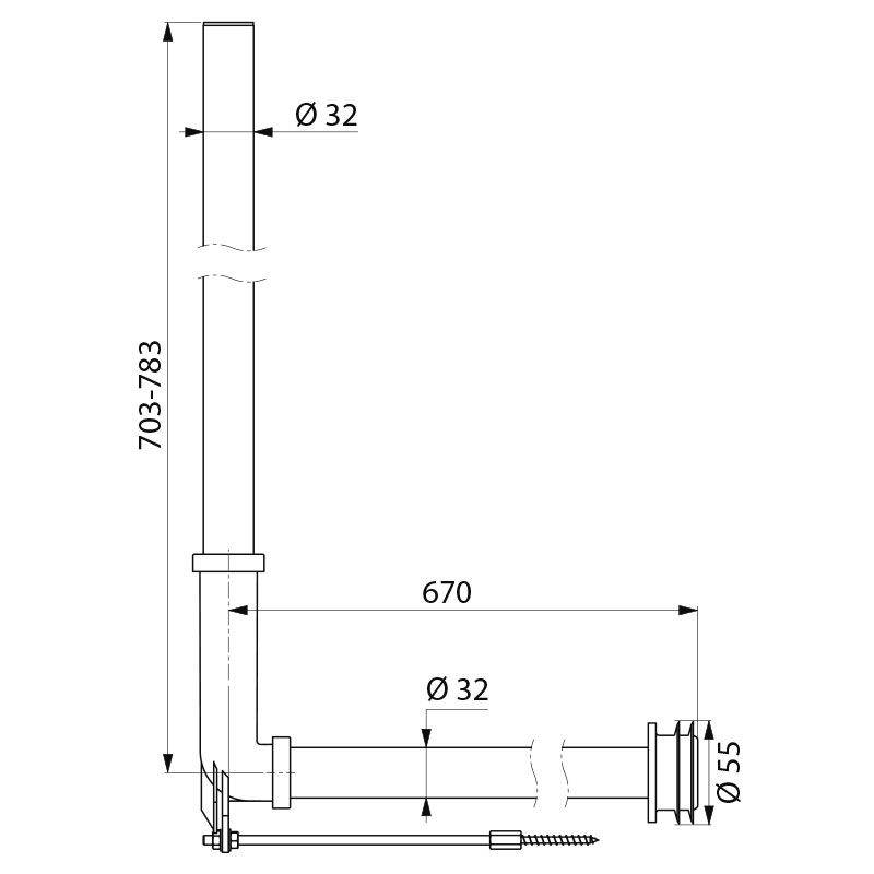 Delabie Spülr.geb. PVC f. UP/Hinterw.-Mont. m.Spülr.Verb. D32/55mm