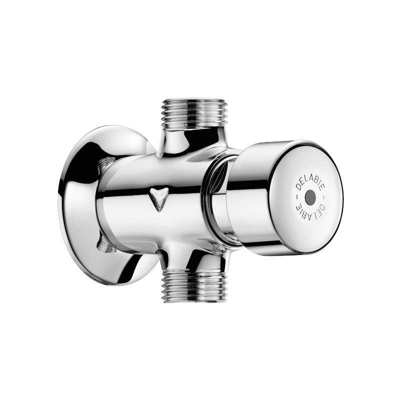 Delabie Urinal-Spülarmatur TEMPOSTOP DForm G1/2B AP 3 Sek, mit Ros.