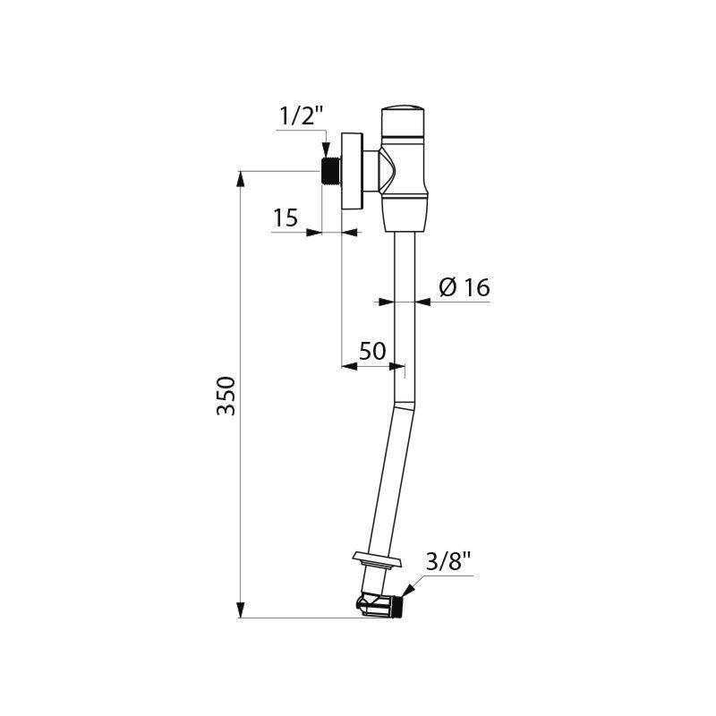 Delabie Urinalspüler-Set TEMPOFLUX G1/2B, ~3 Sek. für Urinal FINO