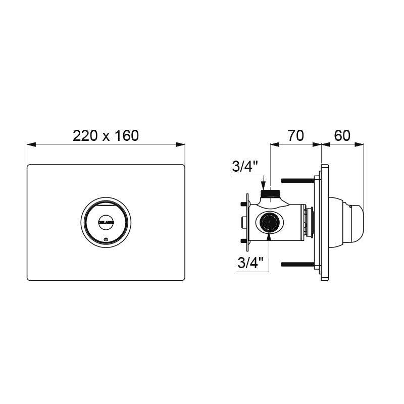 Delabie DU-Selbstschl.MBatt.TEMPOMIX UP dicht Set 2/2 (f.790BOX)