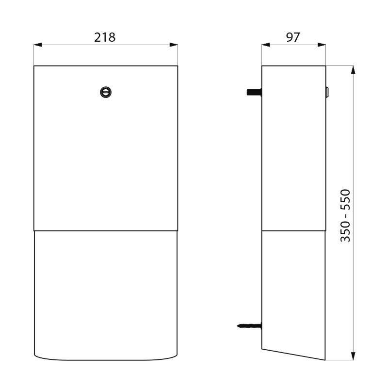 Delabie Gehäuseverlängerung ausziehbar Edelstahl für Duschelement