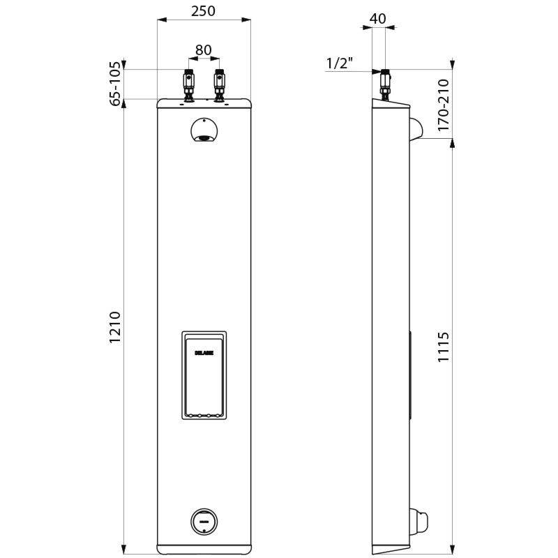 Delabie DU-TEMPOMIX robinetterie inox raccordement sur pile 30 s avec distributeur de savon