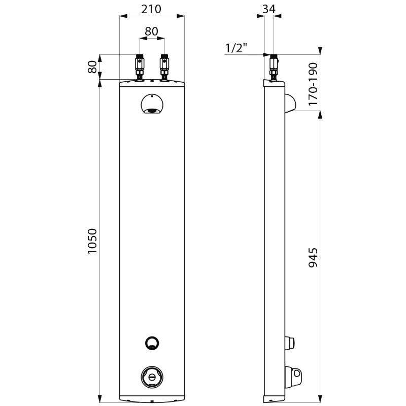 Delabie DU-Elem. SECURITHERM Therm.,Alu,Anschl. ob. Laufzeit 30 Sek.