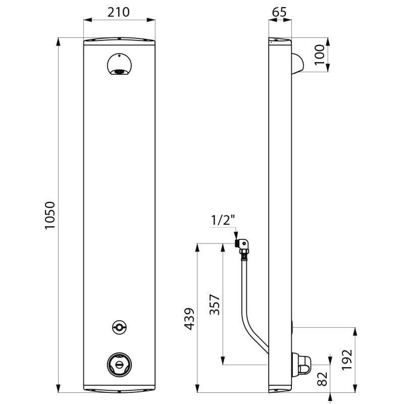 Delabie DU-Elem. SECURITHERM Therm. 6V Batt.,Alu, Anschl. verdeckt