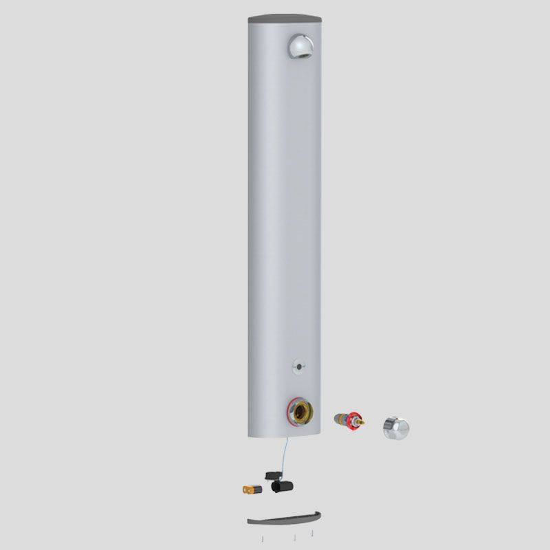 Delabie DU-Elem. SECURITHERM Therm. 6V Batt.,Alu, Anschl. verdeckt