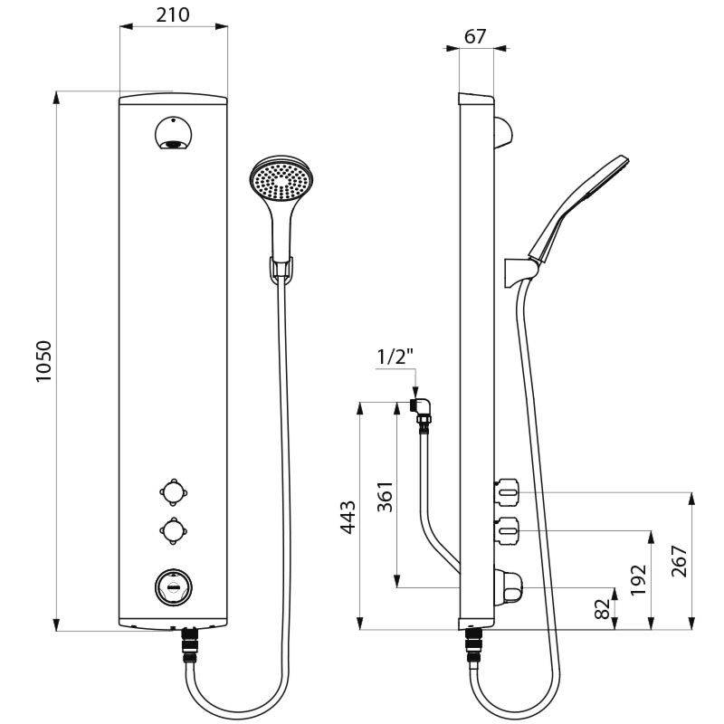 Delabie DU-Elem. SECURITH. Therm.,Alu,Anschl.verd.,Handbr.,Halterung