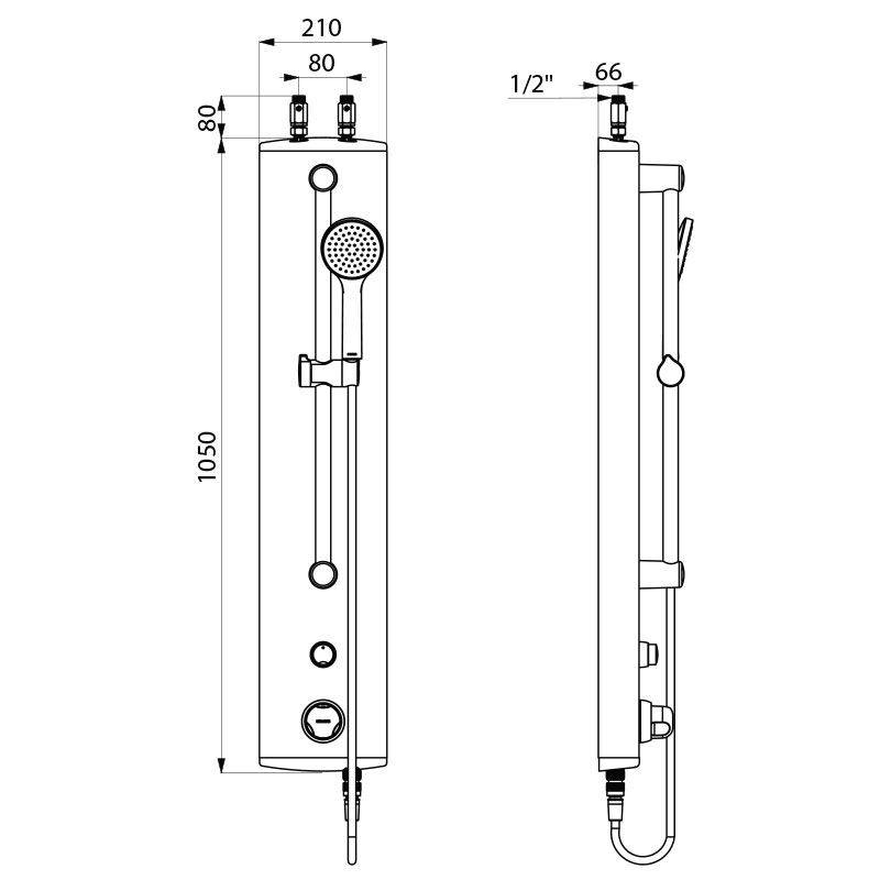 Delabie DU-Elem. SECURITHERM Therm., Alu, Anschl. ob.,Handbr.,30 Sek