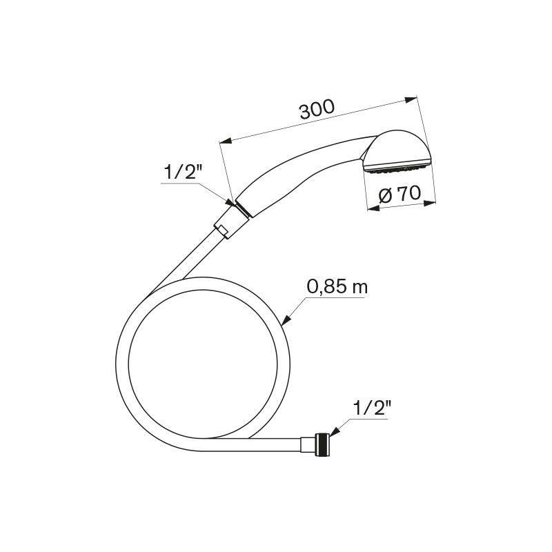 Delabie Einmalbrausegarnitur gelb 850mm, 25 Stück