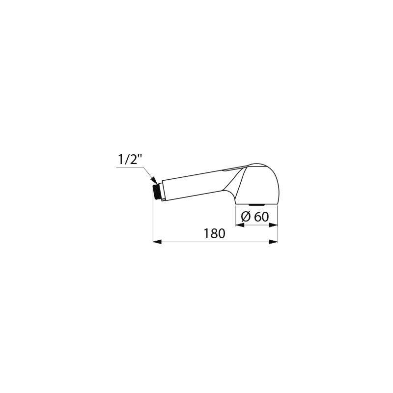 Delabie Handbrause G1/2B 2 Strahlarten mit Umsteller,Anti-Kalk