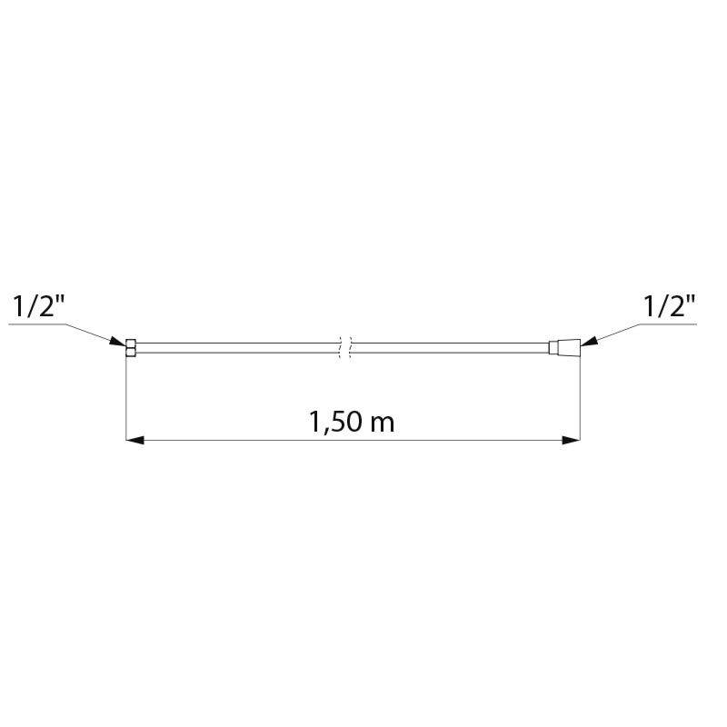 Delabie Br-Schlauch Metall, doppelt ummantelt 1,5m, Verdrehschutz