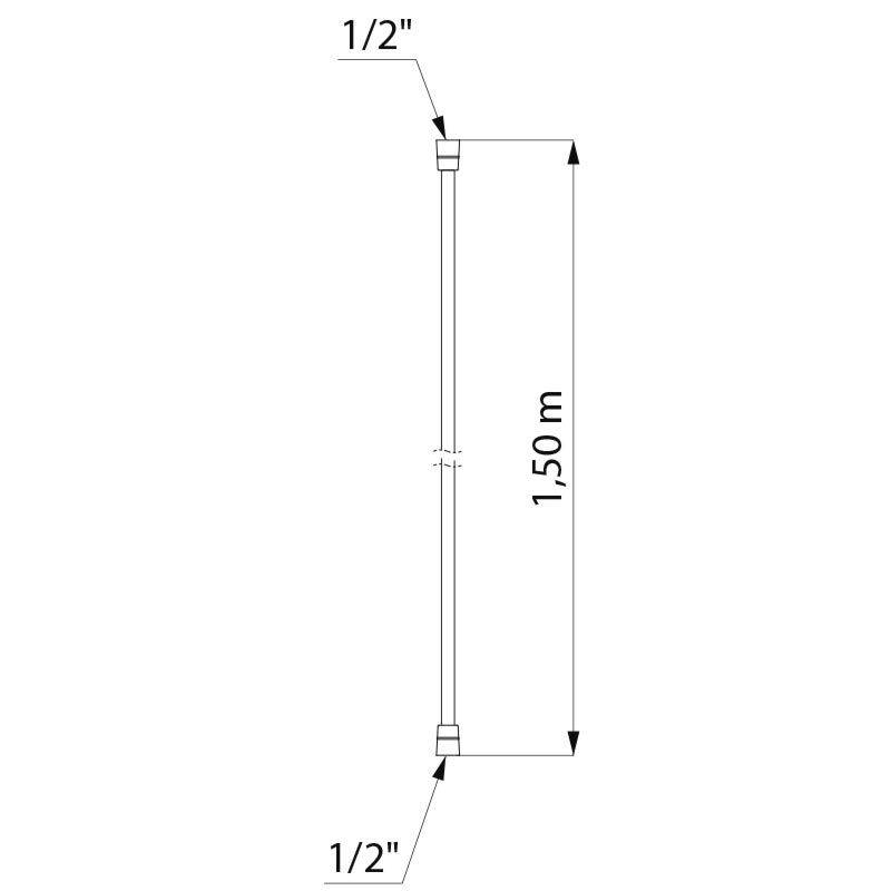 Delabie Brauseschlauch BICOLOR PVC metalloplastisch glatt L1500mm