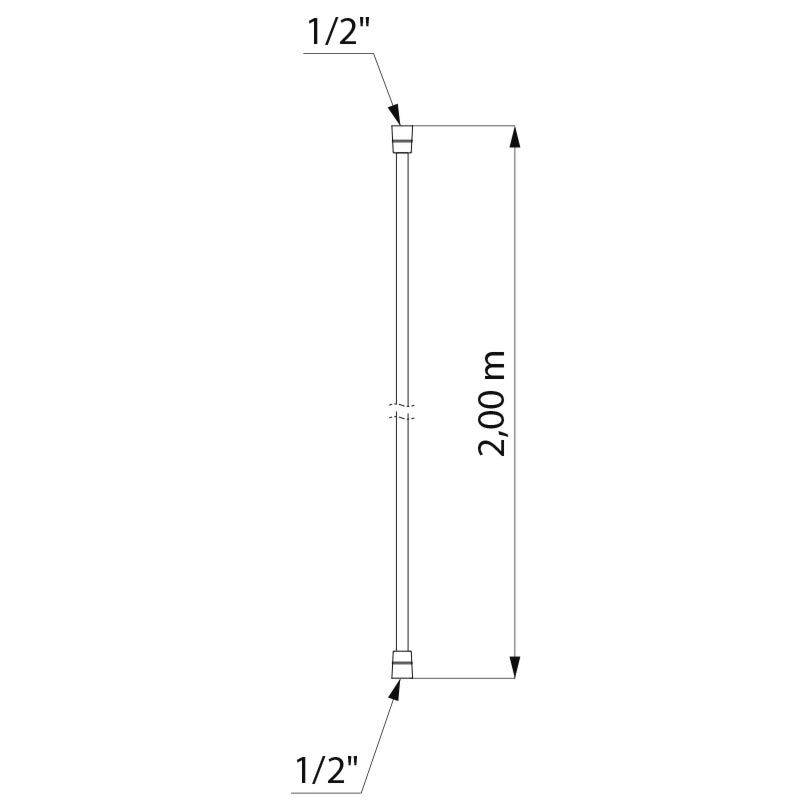 Delabie Brauseschlauch BICOLOR PVC metalloplastisch glatt L2000mm