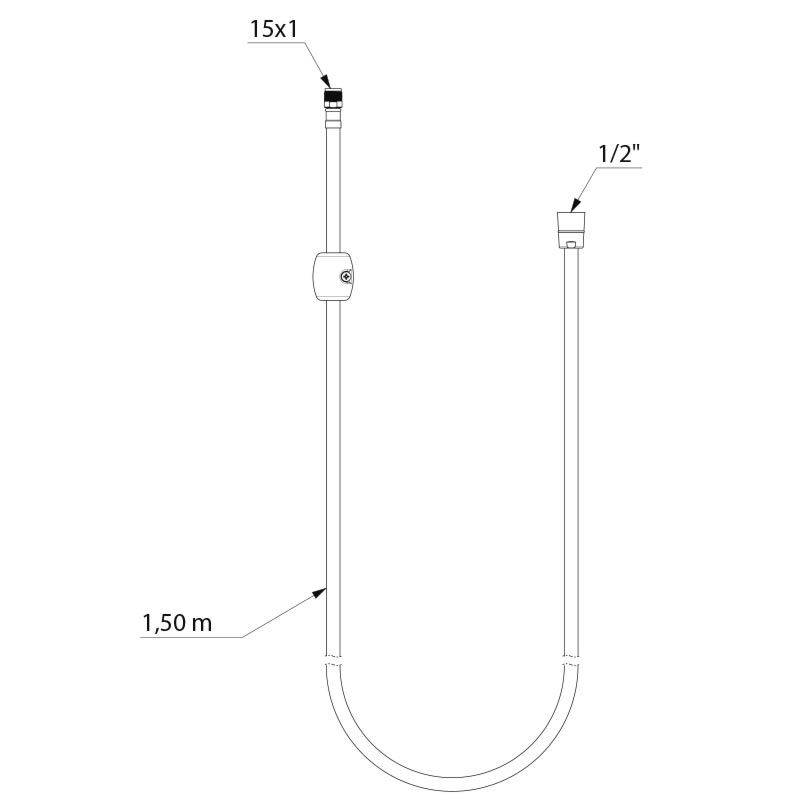 Delabie Schlauch Nylon schwarz L1500mm für Auszugbrause