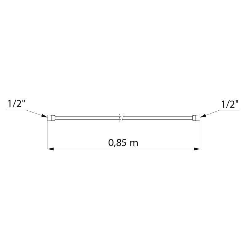 Delabie Brauseschlauch SILVER PVC verstärkt glatt 850mm